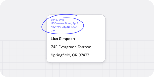 An example of a correctly formatted return address