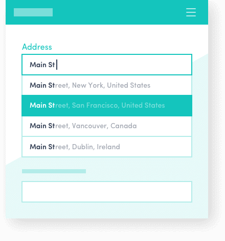 An example of address validation autocomplete from Loqate