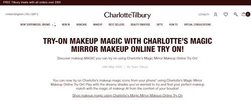 Charlotte Tilbury try-on makeup magic