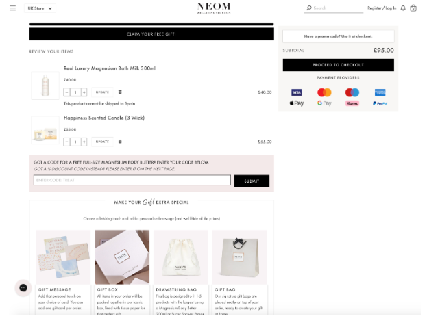 Neom Checkout